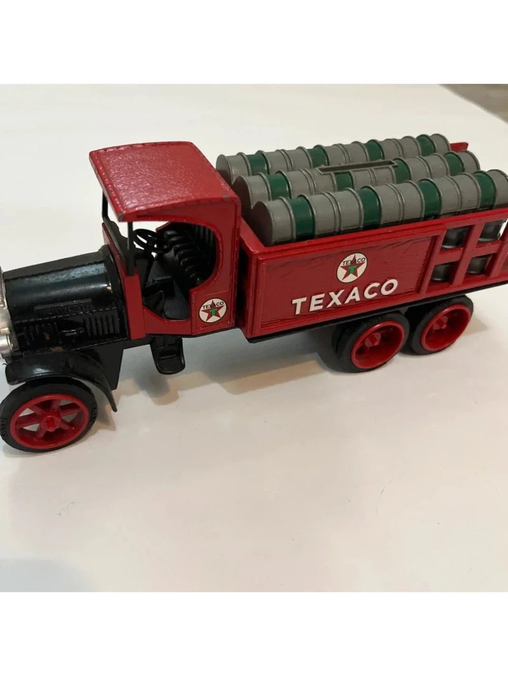 Vintage Cast Metal Texaco Stake Truck coin Bank